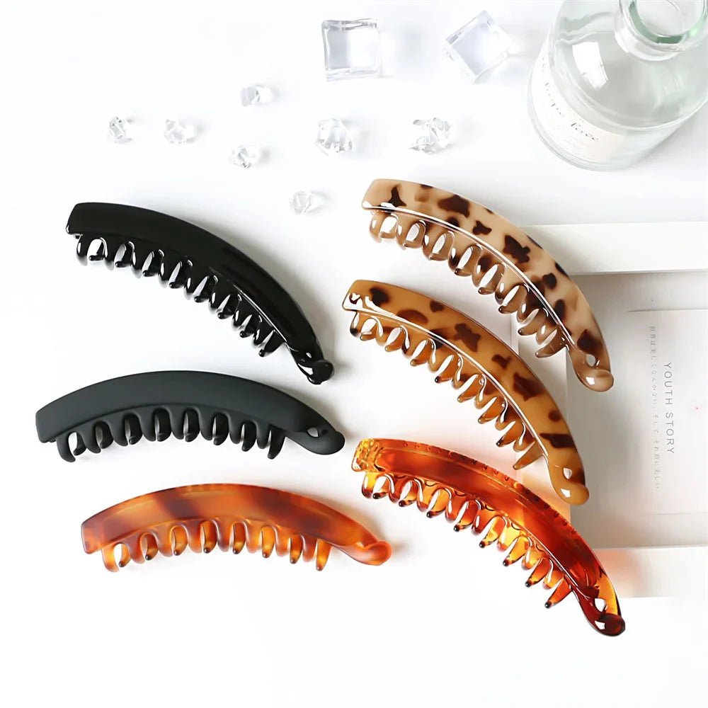 Frosted Solid Color Banana Hair Clips – Fashion Ponytail Barrettes & Hair Claws for Women - My Store