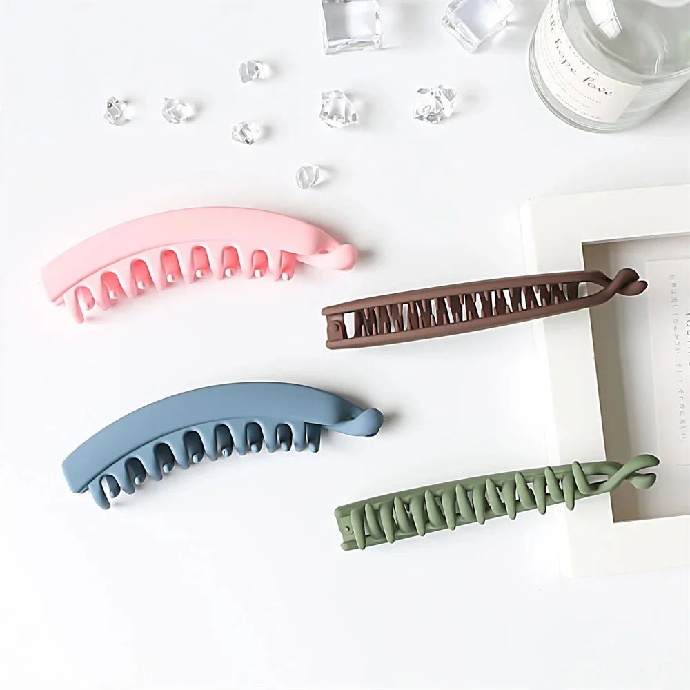 Frosted Solid Color Banana Hair Clips – Fashion Ponytail Barrettes & Hair Claws for Women - My Store