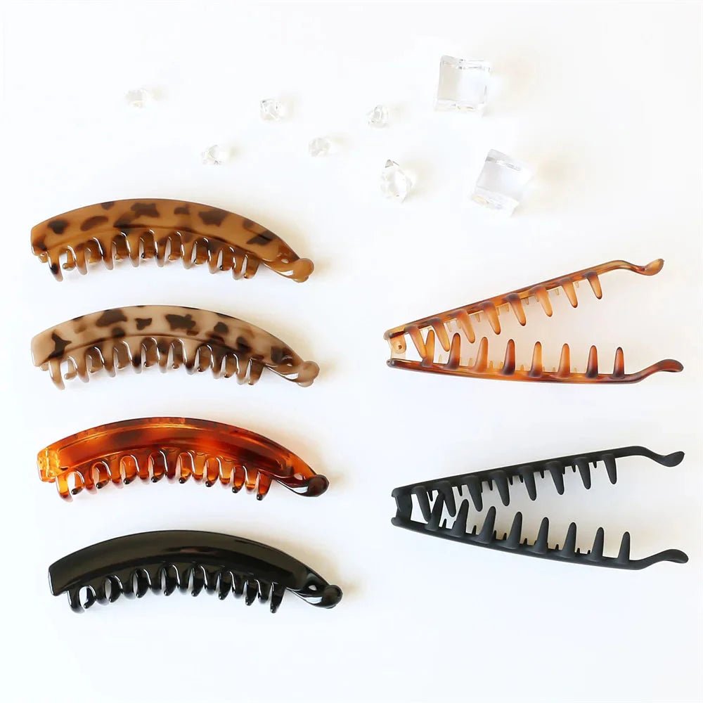 Frosted Solid Color Banana Hair Clips – Fashion Ponytail Barrettes & Hair Claws for Women - My Store