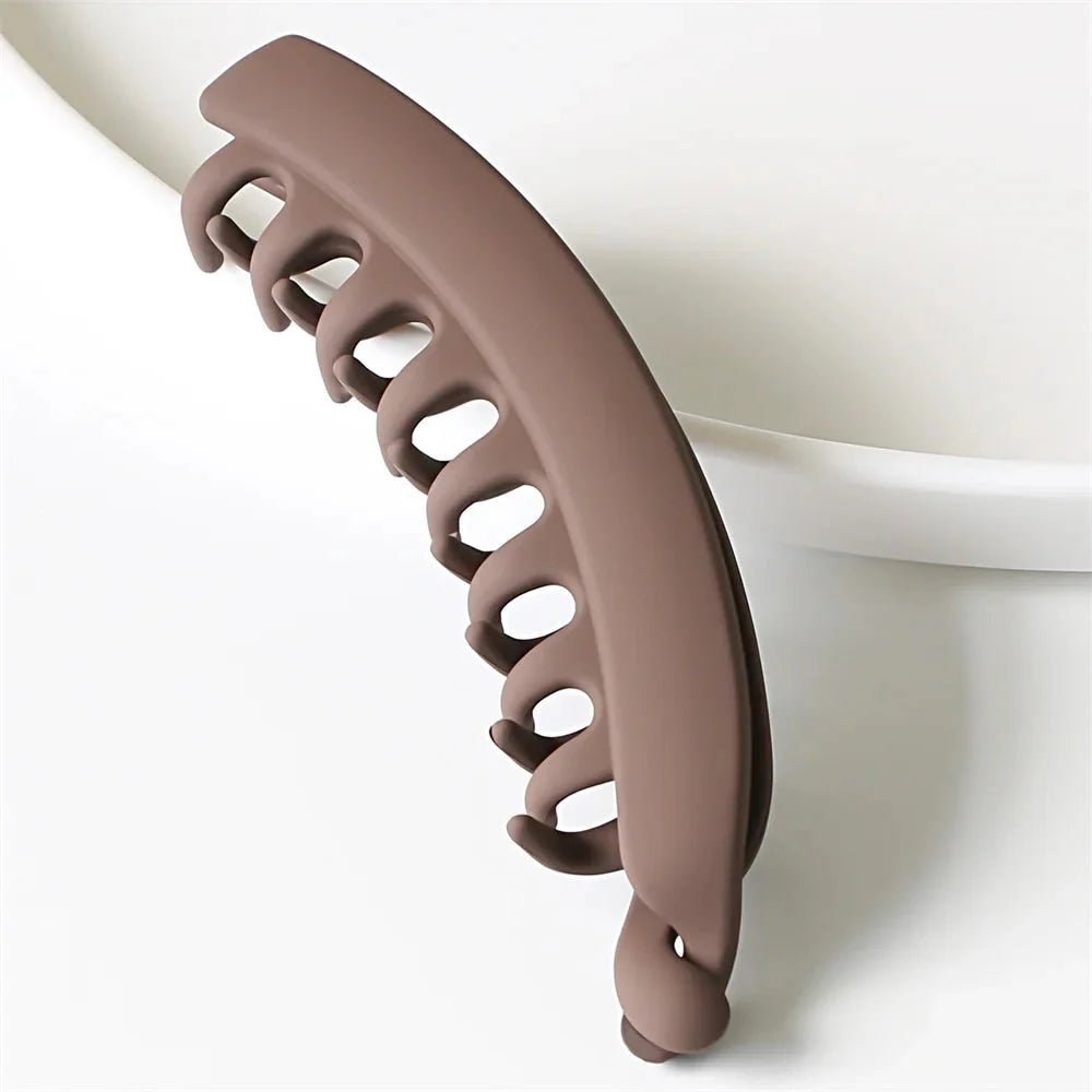 Frosted Solid Color Banana Hair Clips – Fashion Ponytail Barrettes & Hair Claws for Women - My Store